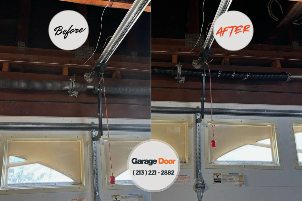 Before and after: garage door repair Grenelefe, FL